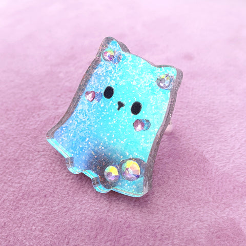 Kitty Boo Ring ~ Iridescent Glitter