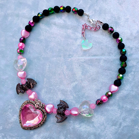 Creepy Candy Necklace ~ Pink Rose