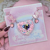 Iced Gem Statement Necklace ~ Hearts & Bows