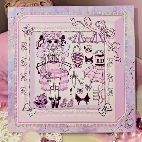 Gochie Print Gothic Pretty Doll Art Print – Roxie Sweetheart