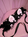 Lacey Bows Kitten Headdress ~ Black Velvet