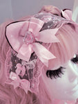 Lacey Kitten Headress ~ Pink Melo