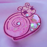 Secret Snail Brooch (two way clip) ~ Iridescent