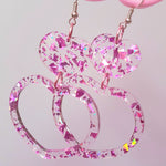 Heartbeat Earrings ~ Pink Holographic