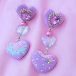 Lilac Heart Earrings