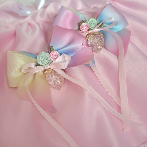 Strawberry Bows ~ Pastel Rainbow