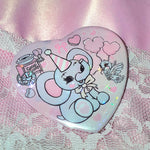 Coquette Carousel Sparkly Heart Badge ~ Elephant