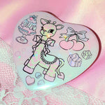 Coquette Carousel Sparkly Heart Badge ~ Giraffe