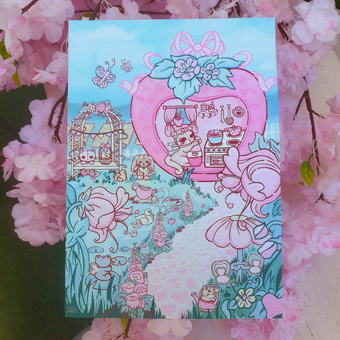 Strawberry Cottage Art Print