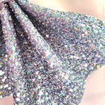 Glitter Bat Headbow ~ Holographic Silver