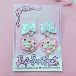Iced Gem Earrings ~ Hearts & Bows