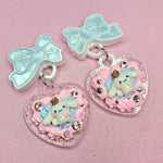 Iced Gem Earrings ~ Hearts & Bows
