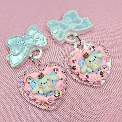 Iced Gem Earrings ~ Hearts & Bows