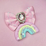 Pastel Rainbow Bow Brooch
