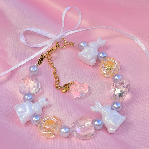 Beaded Candy Bracelet ~ White Rabbit