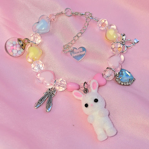 Beaded Candy Bracelet ~ Soft Rainbow