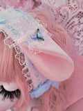 Lovely Lamb Headdress ~ Blue Roses
