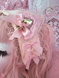 Lacey Bows Kitten Headdress ~ Cream