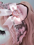 Lacey Kitten Headress ~ Pink Melo