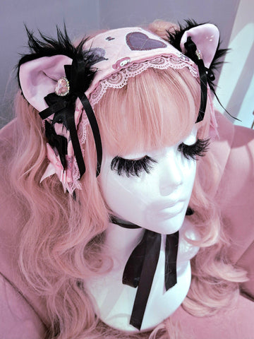 Lacey Kitten Headress ~ Darkly Kawaii