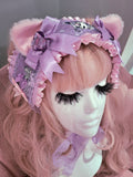 Lacey Kitten Headress ~ Lilac Kuro-mi