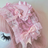 Lacey Leopard Headress ~ Pink