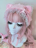 Lacey Kitten Headress ~ Pink Fur
