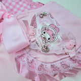 Bunny's Picnic Collar ~ Pink Gingham