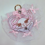 Pretty Kitty Bag Charm ~ Lacey Bows