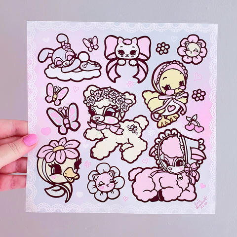 Kitschy Baby Animals Art Print