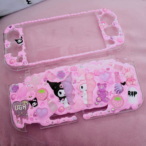 Creepy Kawaii Switch Lite Deco Case ~ Pink