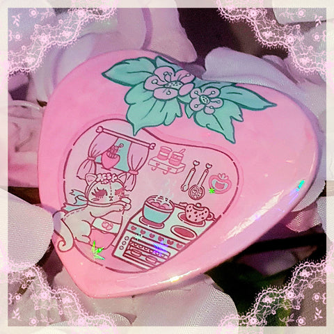 Strawberry Cottage Heart Badge
