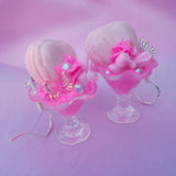 Ice Cream Sundae Earrings ~ Heart Macarons