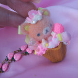 Teddybear Sundae Strawberry Necklace