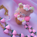 Teddybear Sundae Strawberry Necklace