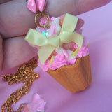 Teddybear Sundae Strawberry Necklace