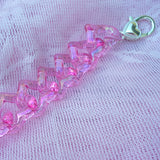 Heart Chain Bracelet ~ Iridescent Pink