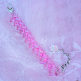 Heart Chain Bracelet ~ Iridescent Pink