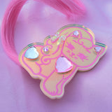 Kitty Surprise Brooch (two way clip) ~ Lemon Sherbert Iridescent