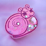 Secret Snail Brooch (two way clip) ~ Iridescent