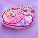 Secret Snail Brooch (two way clip) ~ Iridescent