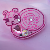 Secret Snail Brooch (two way clip) ~ Pink