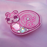 Secret Snail Brooch (two way clip) ~ Pink