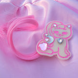 Kitty Surprise Brooch (two way clip) ~ Cream & Pink