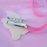 Kitty Surprise Brooch (two way clip) ~ Cream & Pink