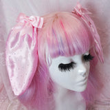 Bunny Ears ~ Pink Diamante Satin