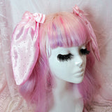 Bunny Ears ~ Pink Diamante Satin