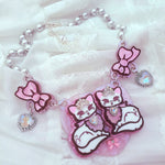 Princess Purr Necklace ~ Rose Pink Heart