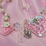 Strawberry Rose Necklace ~ Rose Pink