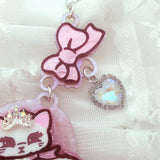 Princess Purr Necklace ~ Rose Pink Heart